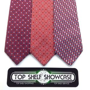 LOT 3 Men's Ties Red White Blue Variety, G BEENE